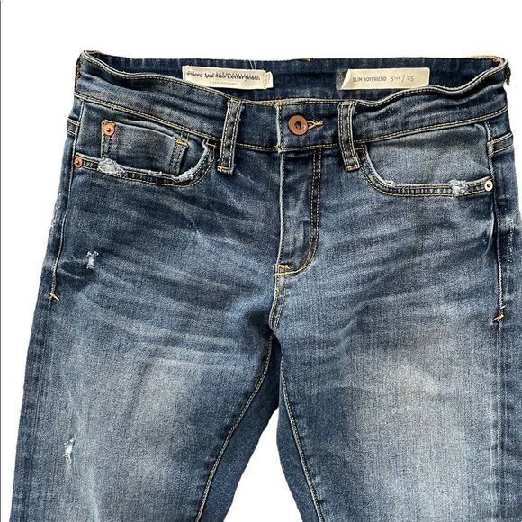 ANTHROPOLOGIE PILCRO Gold Foil Dipped Jeans Size 25 - Picture 5 of 11